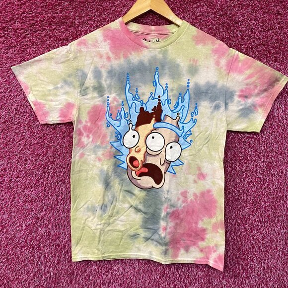 Rick & Morty Adult Swim Liquid Tie Dye T-Shirt Medium - Picture 1 of 4